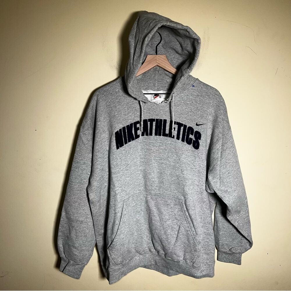 VNTG NIKE Embroidered felt letter 90s hoodie XL - Picture 4 of 7